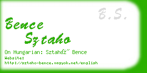 bence sztaho business card